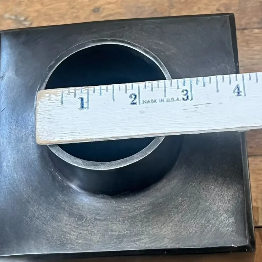 Pottery Barn Inkwell Sculpture Medium Bronze Cube 6 in Metal